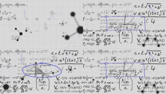 数学方程在白色背景上移动的动画高清在线视频素材下载