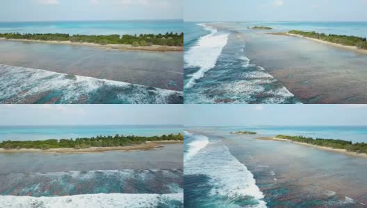 鸟瞰图的Canareef度假村马尔代夫，Herathera岛，阿杜环礁高清在线视频素材下载