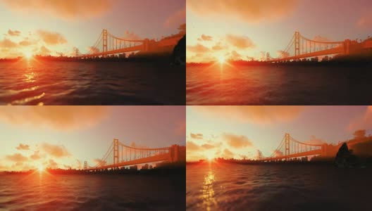 金门大桥迎着美丽的夕阳，旅行cam高清在线视频素材下载