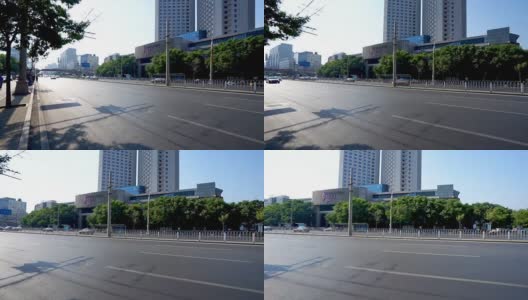 繁忙的道路和现代化的建筑在市中心的现代城市高清在线视频素材下载