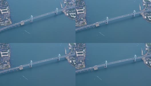 鸟瞰图的Throgs颈桥高清在线视频素材下载