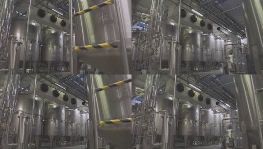 乳品厂新鲜奶厂的贮水池高清在线视频素材下载