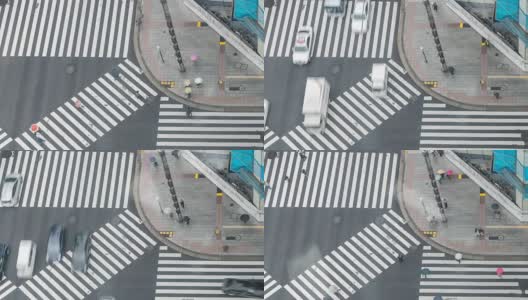 步行者穿过日本东京银座十字路口高清在线视频素材下载