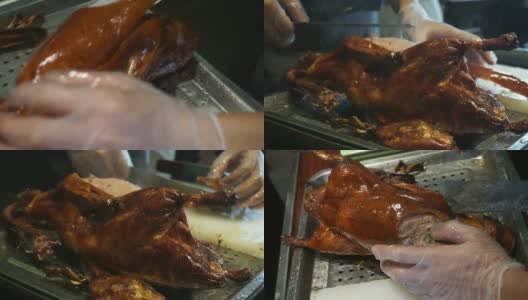中国菜，北京烤鸭高清在线视频素材下载