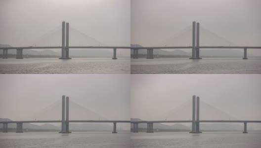 珠海市澳门边日时间交通大桥全景时间间隔4k中国高清在线视频素材下载