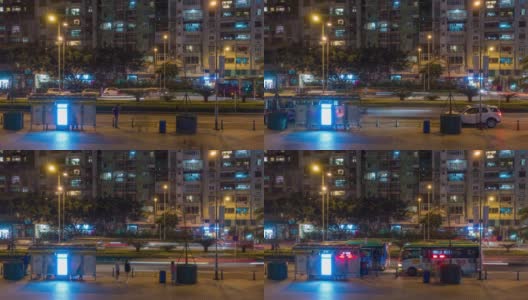 夜色照亮澳门城市交通街道全景4k时间的中国高清在线视频素材下载