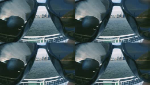 摘掉太阳镜——纽约的天际线高清在线视频素材下载