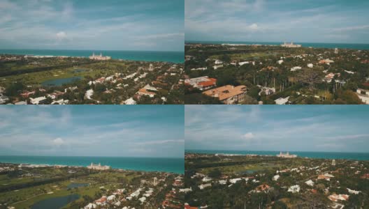 2021年3月春假期间，无人机拍摄佛罗里达州西棕榈滩市中心高清在线视频素材下载