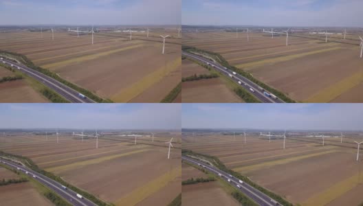 风力发电机，4k无人机视频高清在线视频素材下载