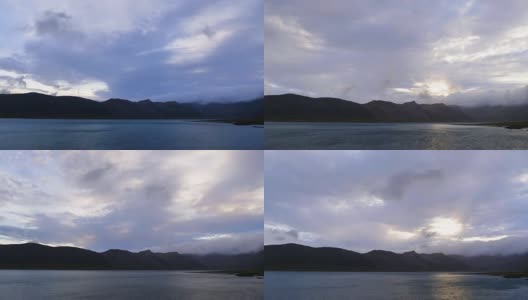 冰岛的一个湖随着云的快速移动的时间流逝高清在线视频素材下载