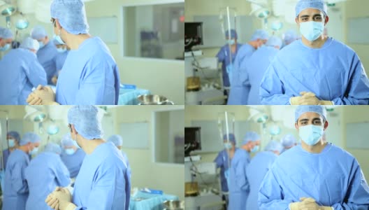 肖像亚洲医生穿着手术服手术室高清在线视频素材下载