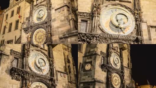 布拉格老城哈利的钟表，拍摄的超圈高清在线视频素材下载