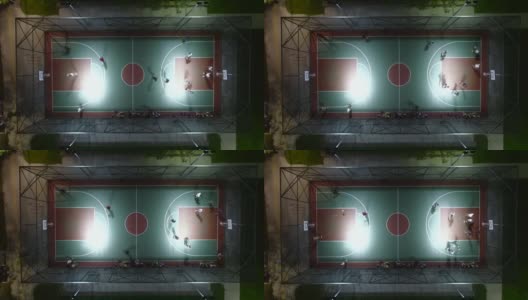 篮球场航拍高清在线视频素材下载