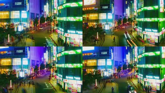 新宿霓虹镇的夜晚时光流逝高清在线视频素材下载