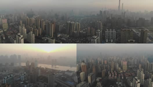 南浦大桥上的黄浦江拂晓，中国上海高清在线视频素材下载