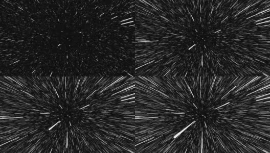 4K白色星迹中的翘曲或超空间运动摘要。爆炸和扩张运动。运动图形和动画背景。高清在线视频素材下载