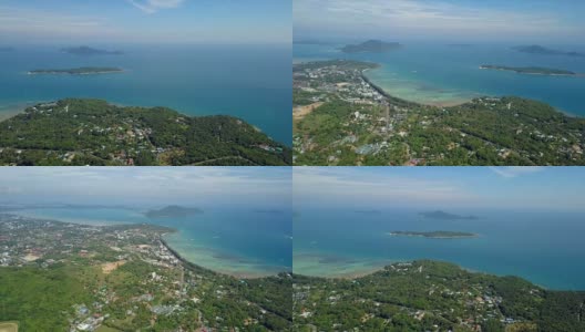 晴天普吉岛海岸线高空高空鸟瞰4k泰国高清在线视频素材下载