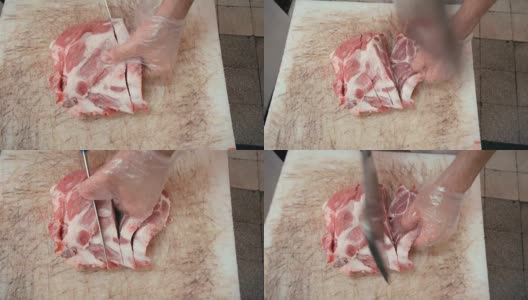 生猪肉高清在线视频素材下载