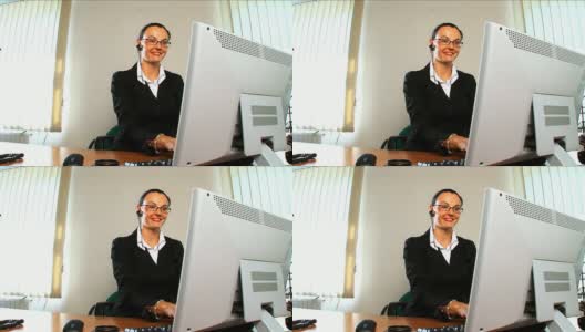 成功的女商人在电脑上完成了一笔交易高清在线视频素材下载