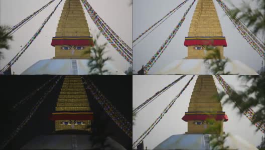 尼泊尔的Bodhnath Stupa高清在线视频素材下载