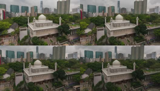 位于中国香港尖沙咀购物街的九龙Masjid和伊斯兰中心高清在线视频素材下载