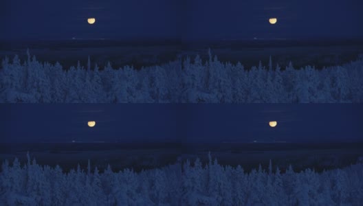 芬兰拉普兰的浪漫月光高清在线视频素材下载