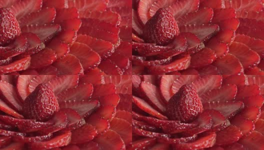 动作特写切片草莓高清在线视频素材下载
