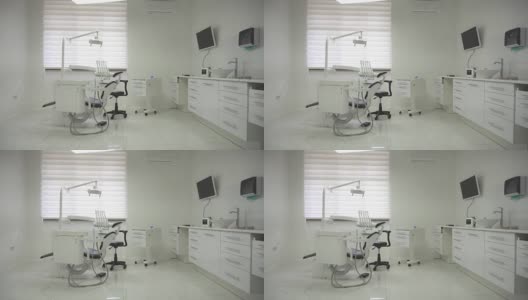 诊所配有不同现代化设备的牙医椅。牙齿保健的概念高清在线视频素材下载