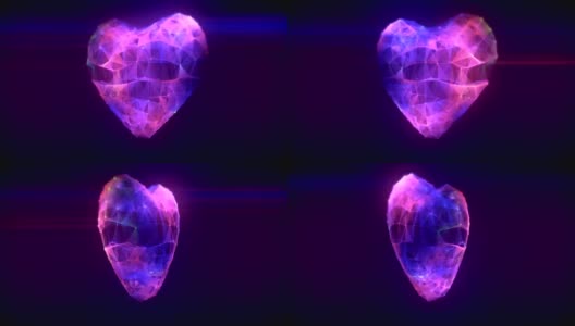 抽象紫色的现代技术心脏可循环的背景高清在线视频素材下载