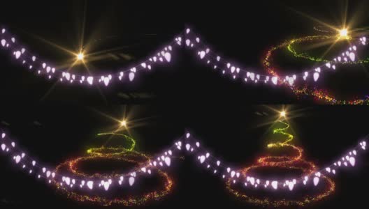 动画的童话灯和圣诞树高清在线视频素材下载