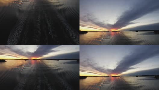 在美丽的日出时，波罗的海的Pan up高清在线视频素材下载