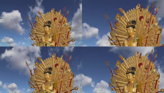 佛教寺庙。金佛——西安南部(西安，西安)，中国陕西省高清在线视频素材下载