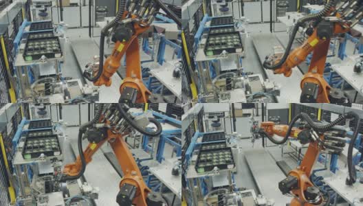 大型机器人在电子制造工厂工作高清在线视频素材下载