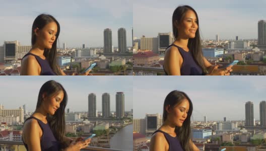 泰国美女发短信高清在线视频素材下载