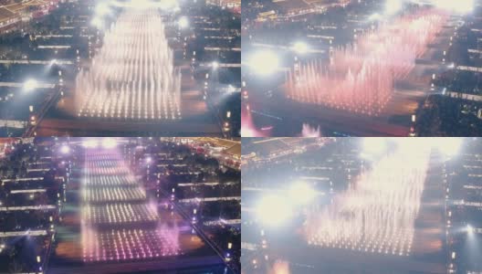 中国陕西西安大雁塔喷泉广场鸟瞰图高清在线视频素材下载