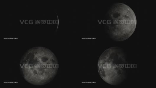 现实的满月。旋转的动画。旋转的地球。黑色背景。三维渲染高清在线视频素材下载