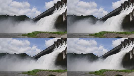 大坝有水电站和灌溉防洪设施高清在线视频素材下载