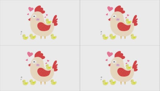 鸡家族卡通高清在线视频素材下载
