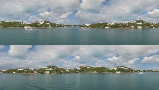 人们在一个阳光明媚的日子里巡游汉密尔顿，百慕大高清在线视频素材下载