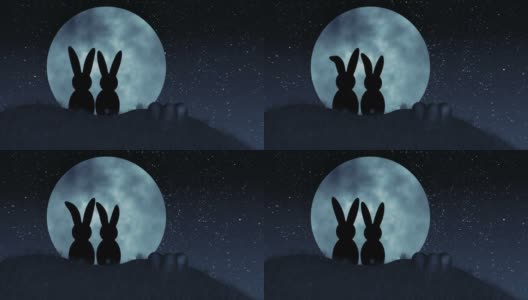 山上的复活节兔子高清在线视频素材下载