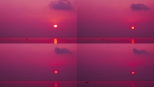 美丽的紫色日落在海上的时间流逝高清在线视频素材下载