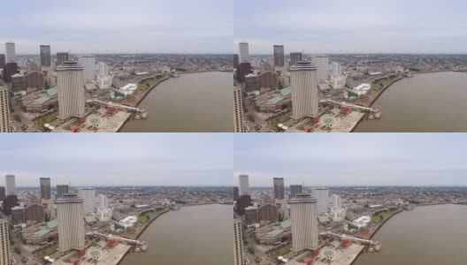 无人机空中-密西西比河上的新奥尔良高清在线视频素材下载