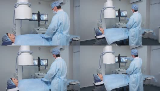 进行血管内手术的放射科医生高清在线视频素材下载