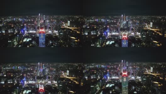 广州中轴线夜景倾斜高清在线视频素材下载