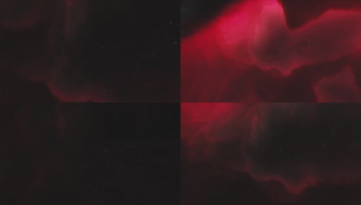 宇宙飞船在太空中的红色星云附近飞行。银河系中有数十亿颗恒星。美丽的星团。空间的3d电影动画高清在线视频素材下载