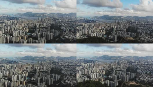 香港九龙城狮子山及住宅区高清在线视频素材下载