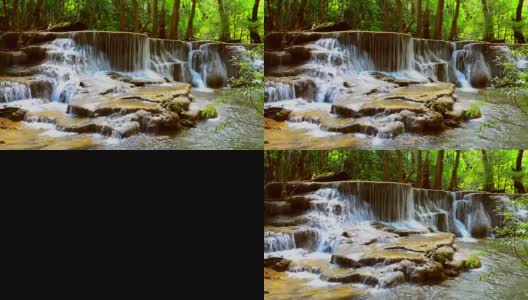 Huay Mae Kamin Waterfall,Kanchanaburi, Thailand高清在线视频素材下载