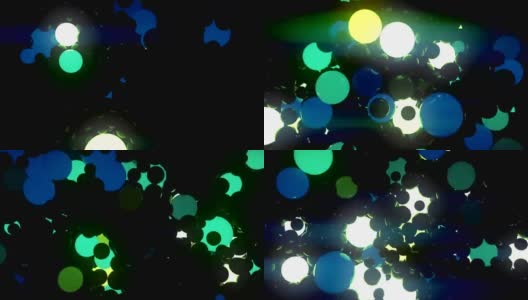 黑色背景上的彩色发光球。数字动画3d渲染高清在线视频素材下载