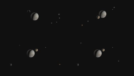 冥王星及其卫星高清在线视频素材下载