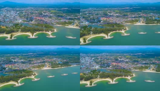 4k鸟瞰泰国那拉提瓦省美丽的海滩高清在线视频素材下载